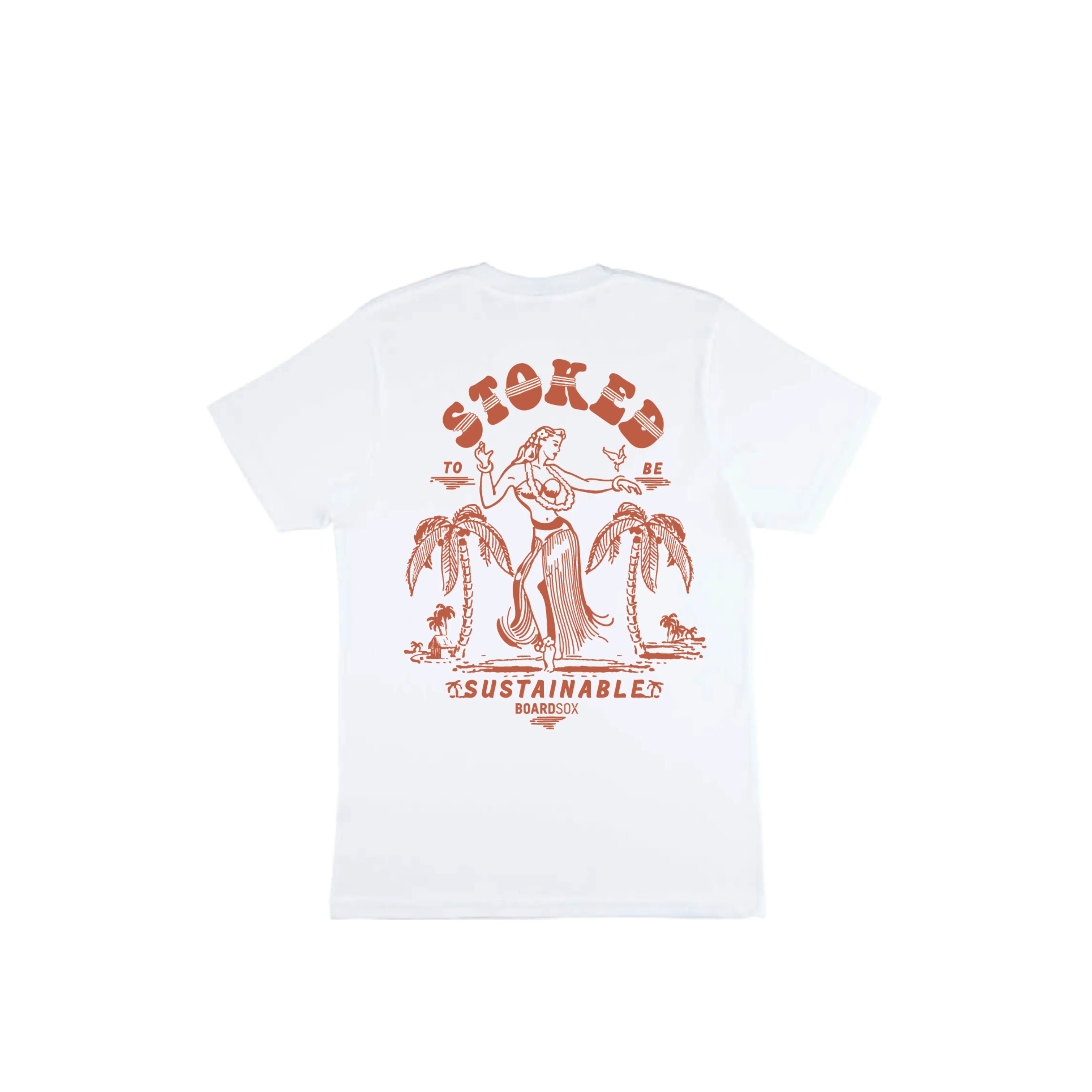 Stoked to Be Sustainable” T-Shirt | Retro Eco Surf Tee Australia BOARDSOX® Australia