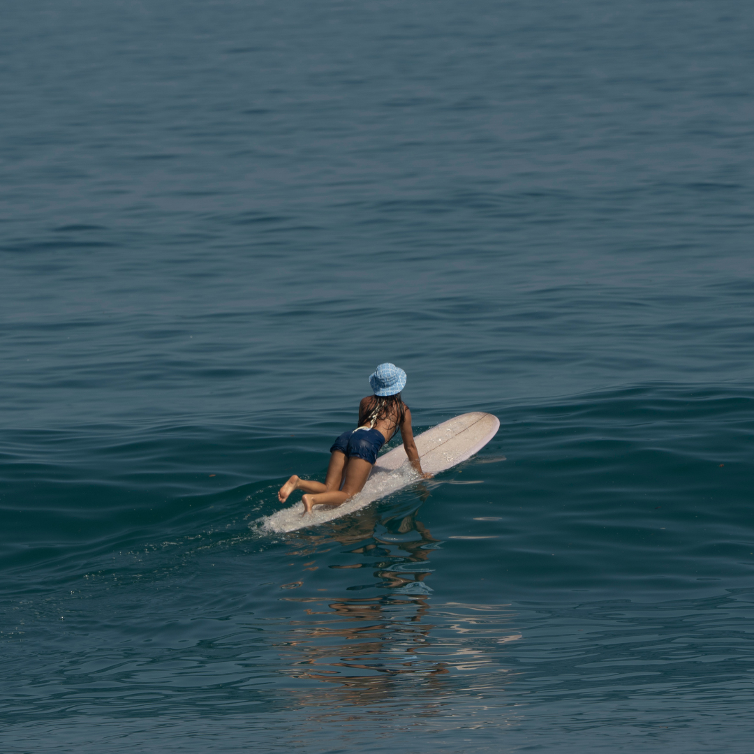 Lara-Blue Boardsox Surf Hat + Hard Shell Insert