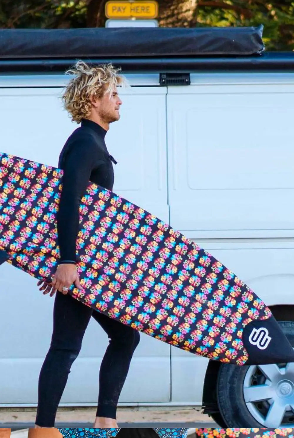 Alien Love Flower -  Longboard  - Boardsox Canvas Surfboard Cover BoardSox