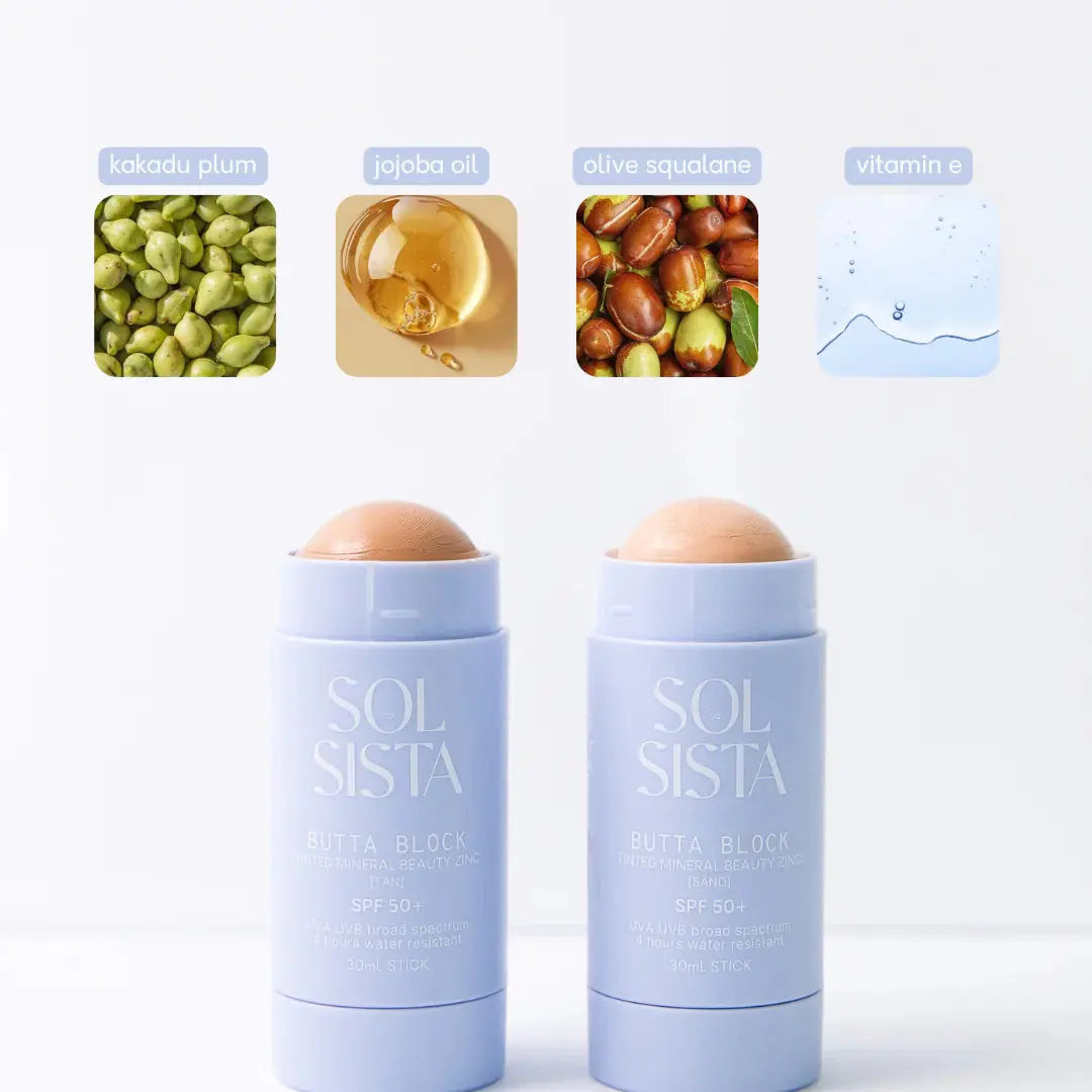 Sol Sista Butta Block SPF50+ Mineral Tinted Sunscreen/Beauty Zinc BOARDSOX® Australia