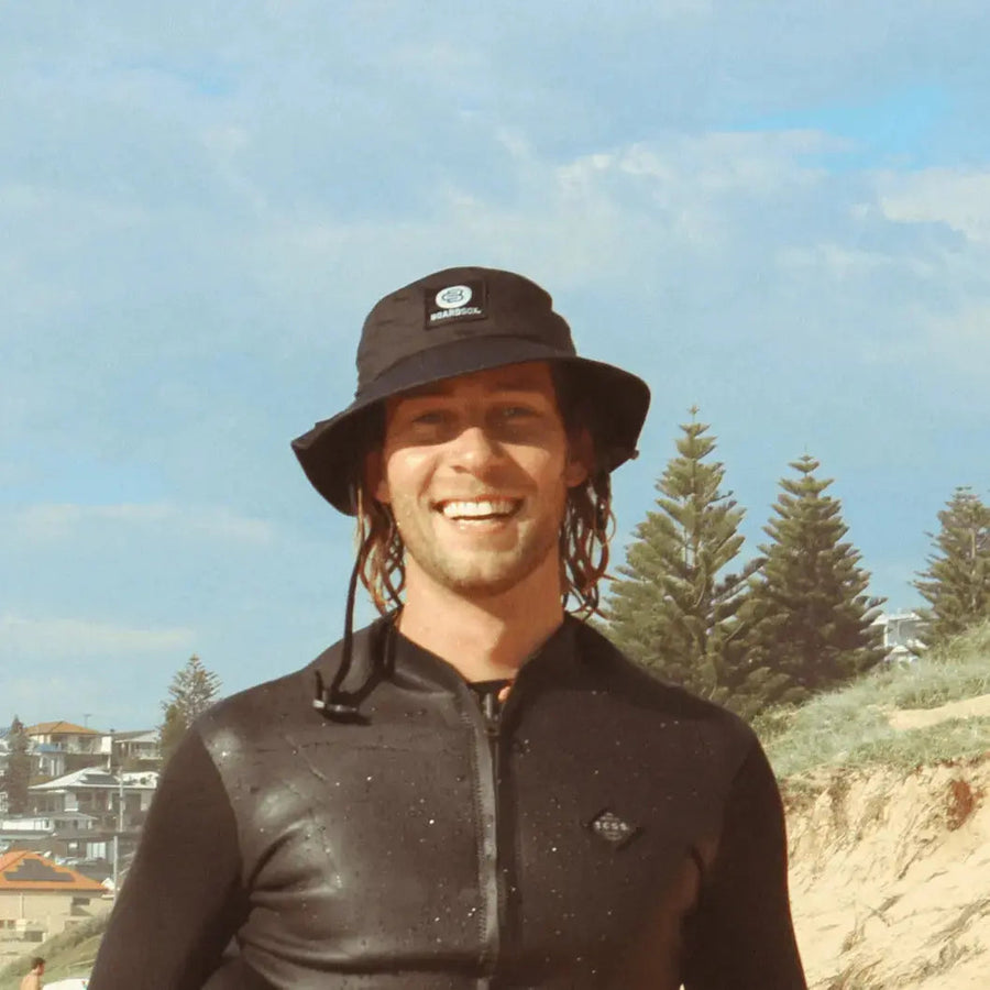 Black - Boardsox Bucket Surf Hat + Hard Shell Insert - BOARDSOX®Hat
