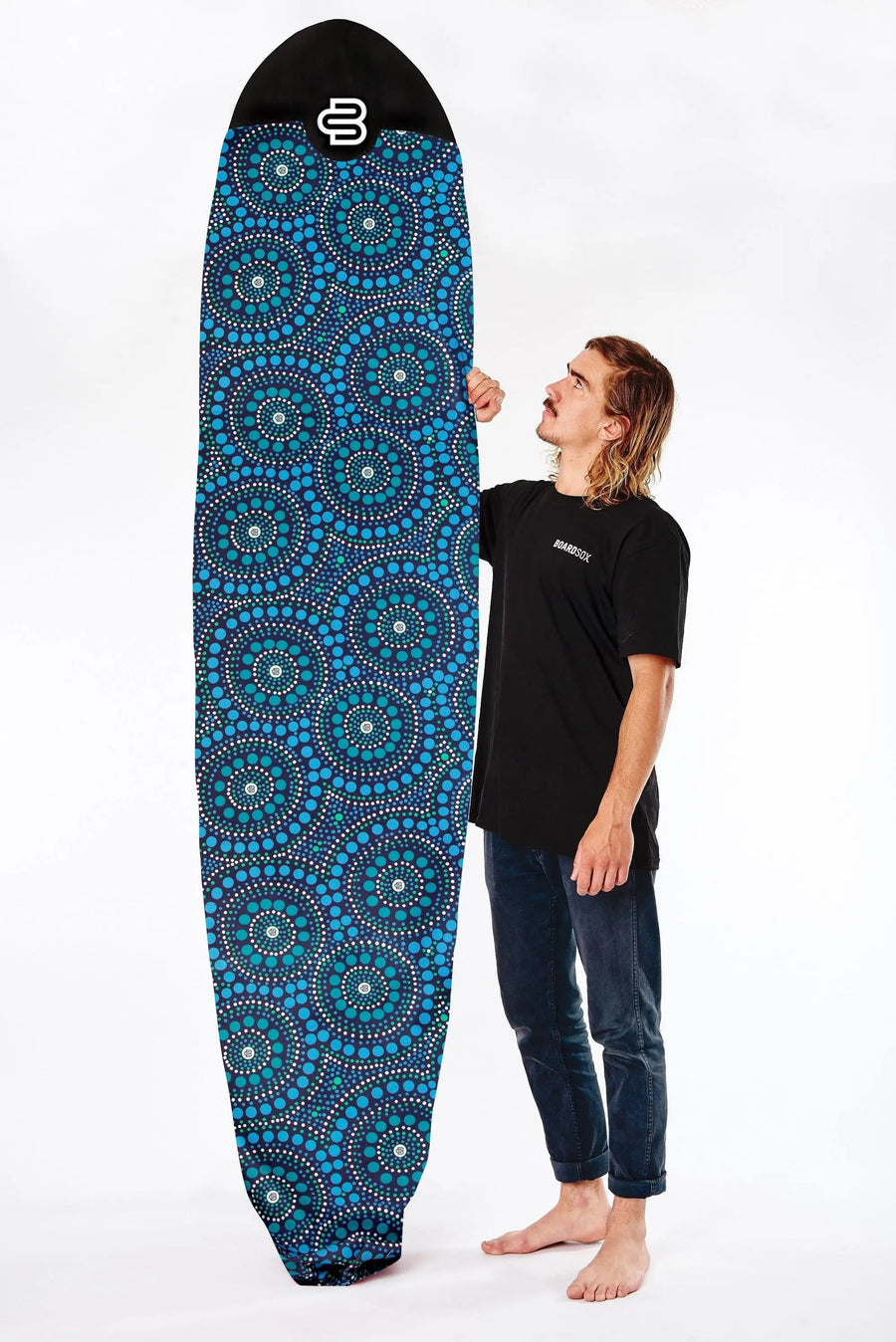 Bombora longboard cover in 14oz recycled canvas by Boardsox
