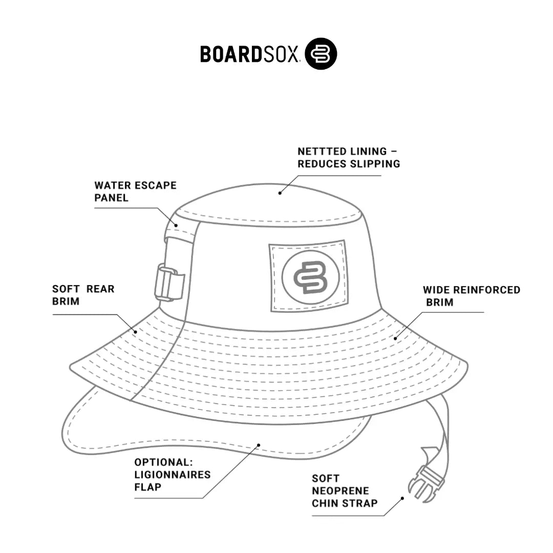 Rose Water Surf Hat + Hard Shell Insert - BOARDSOX®Hat